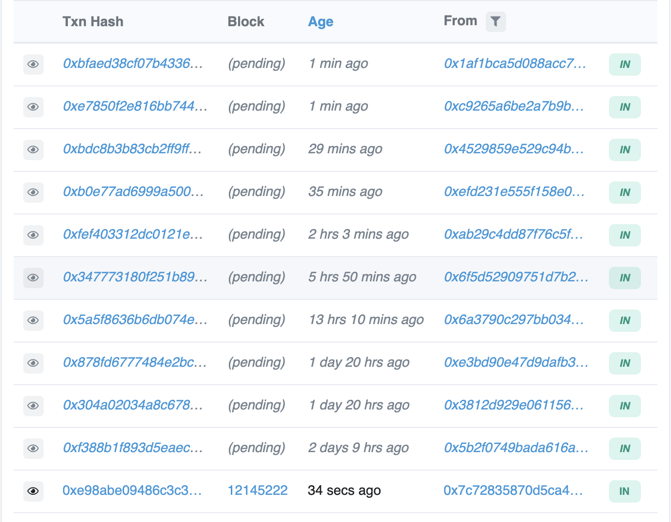 Ethereum transactions stuck on pending